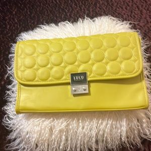 Lulu by Lulu Guinness Mustard Green Envelope Clutch Purse